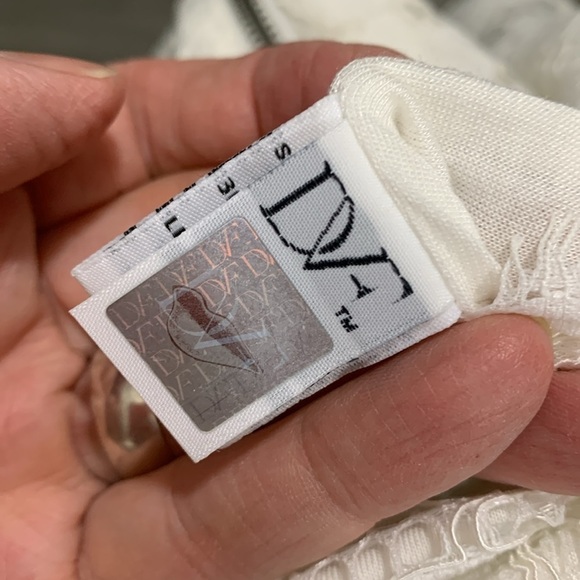 'Diane Von Furstenberg Zarita' Lace White Sheath 3/4 Sleeve Dress size 4 - Picture 8 of 15